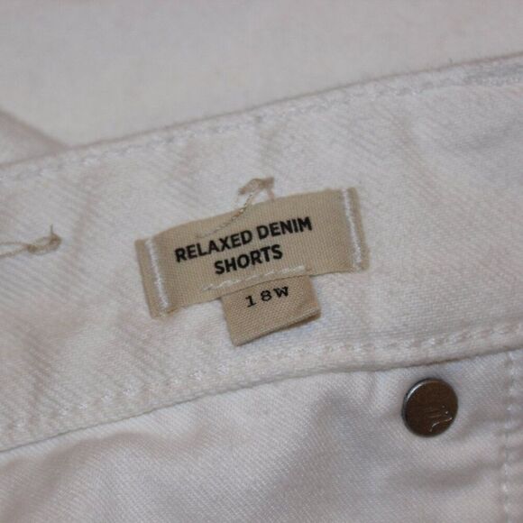 Madewell White High Rise Plus Relaxed Denim Jean Shorts Women's Size 18W i - Picture 8 of 12